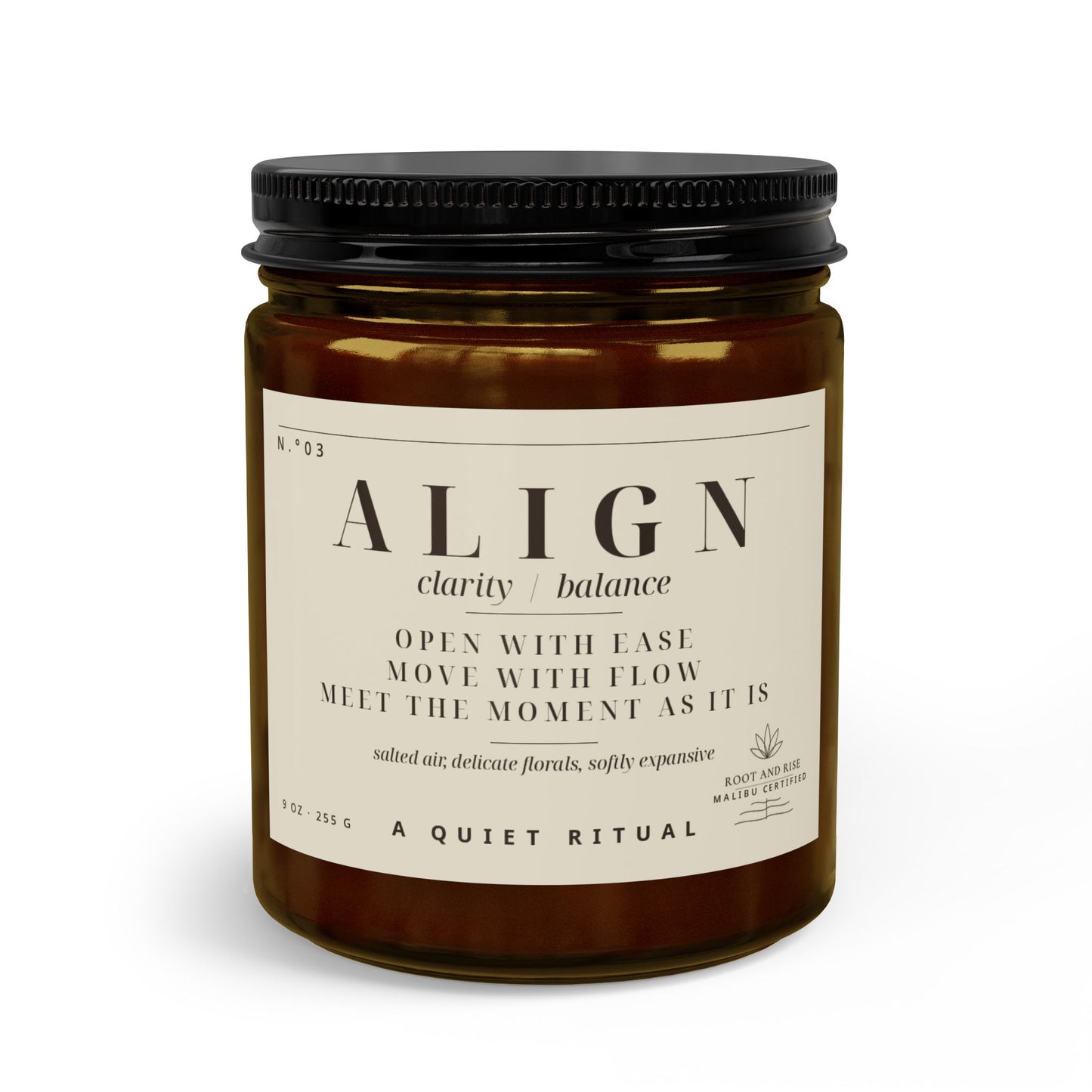 Align Scented Candle Set with Matches and Wick Trimmer | Amber Glass Jar