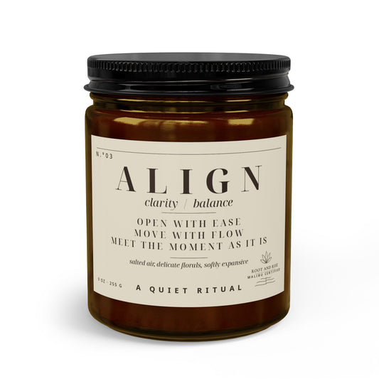 Align Scented Candle Set with Matches and Wick Trimmer | Amber Glass Jar