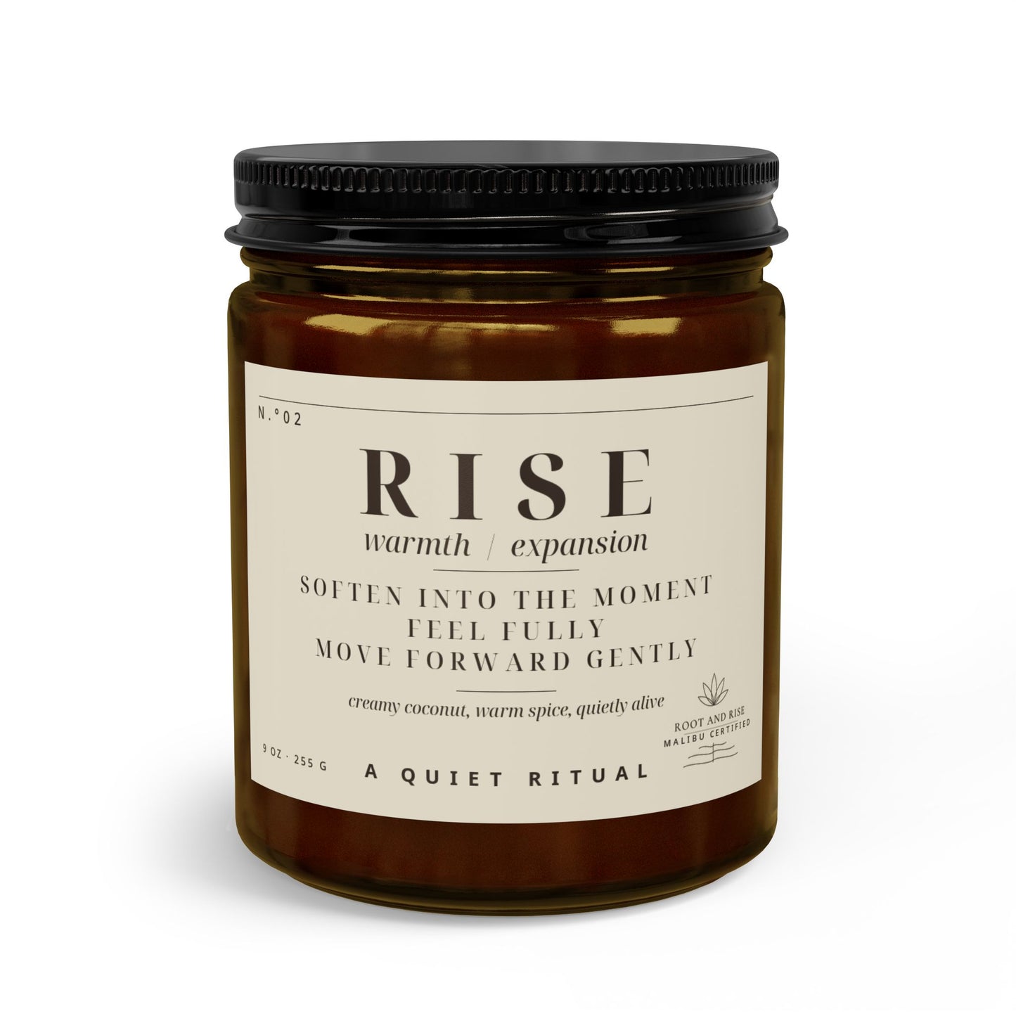 Rise scented candle set with matches and wick trimmer | soy jar candle, warm cozy scent