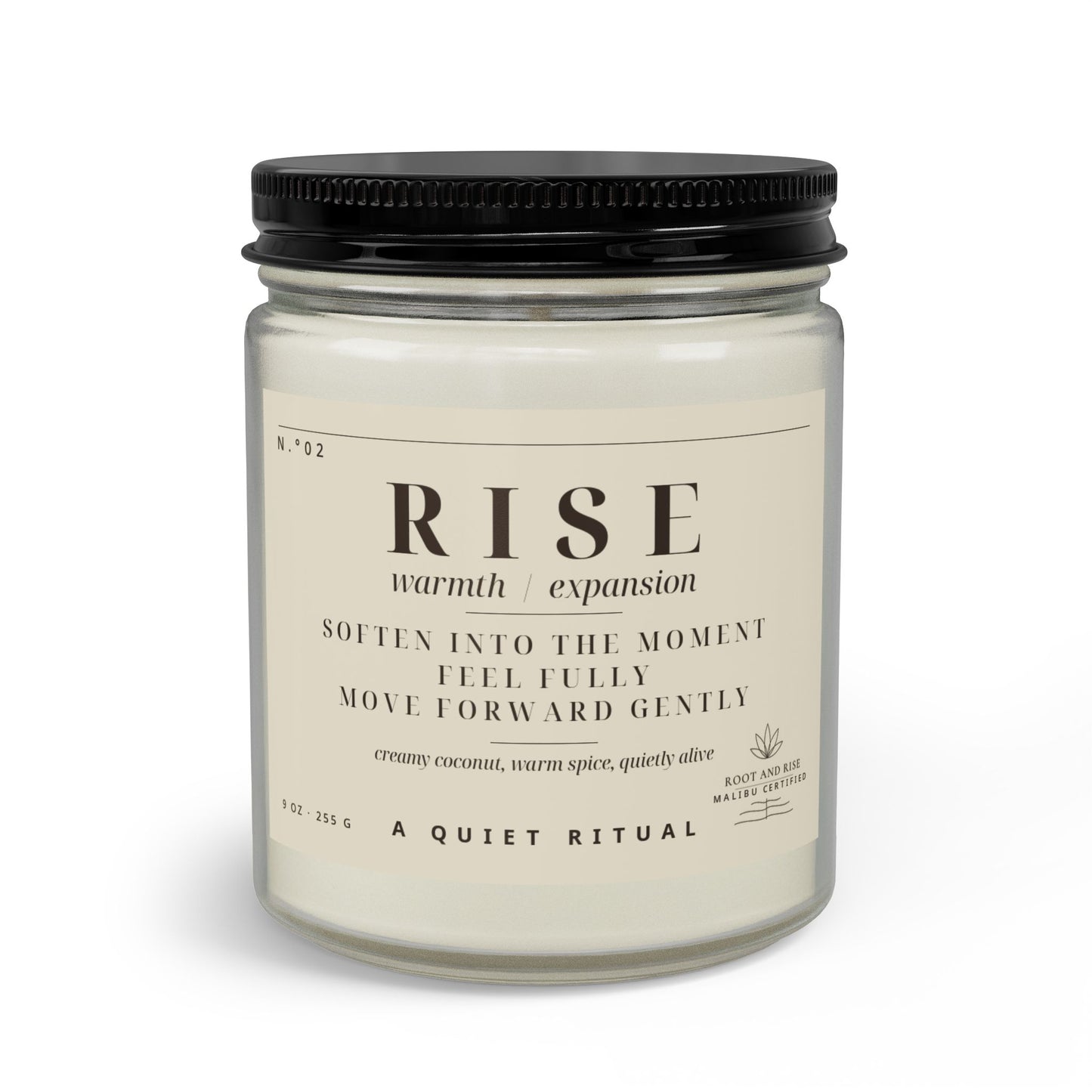 Rise scented candle set with matches and wick trimmer | soy jar candle, warm cozy scent